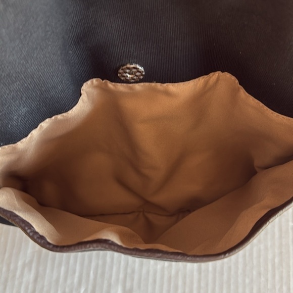 Levenger Black Canvas Tote With Brown Leather Trim - Picture 9 of 12